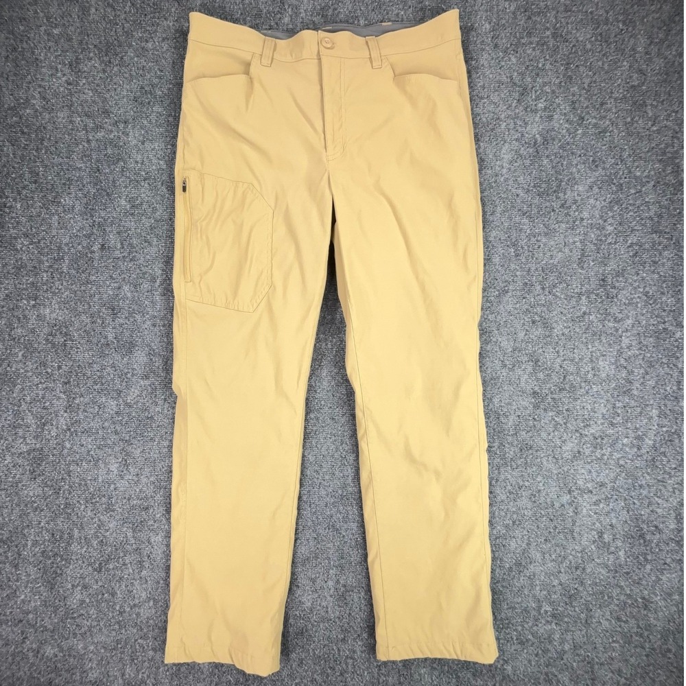 Eddie Bauer Mens 36x32 First Ascent Guide Pro Fleece Lined Pants Tan Khaki Hike